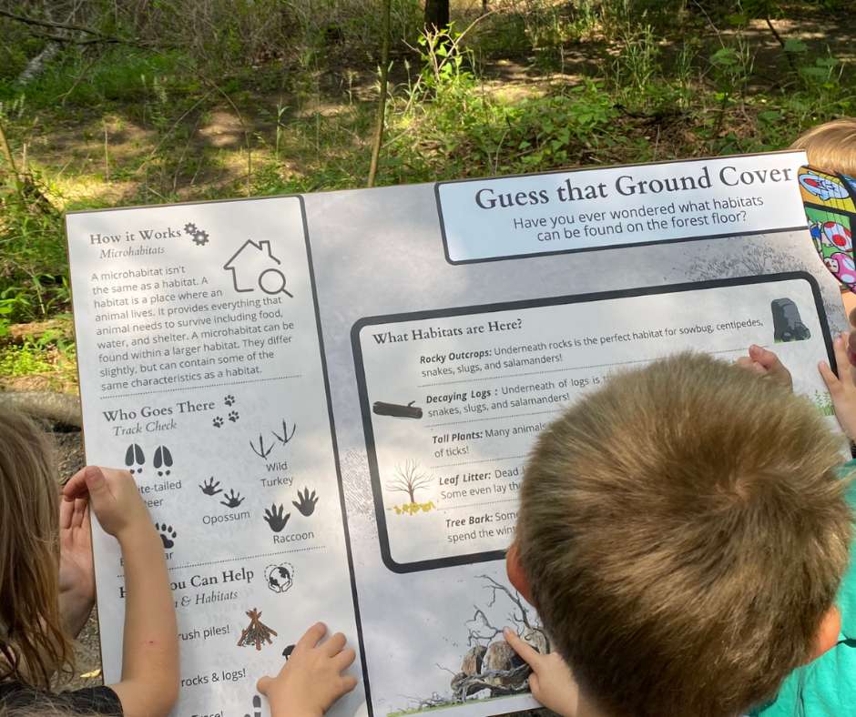 A boy is looking at the map of the zoo.