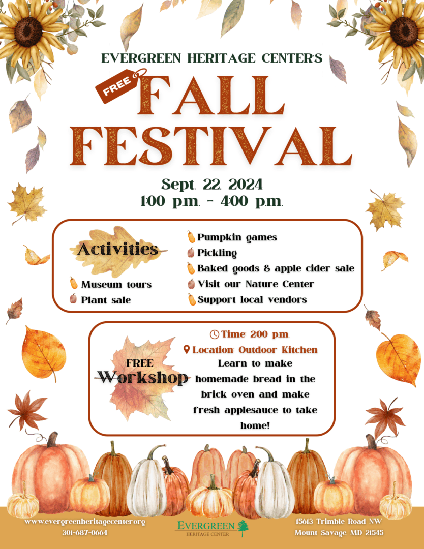 Fall festival with pumpkin games and crafts.